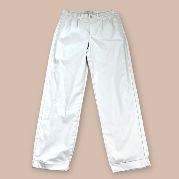 VTG Y2K Old Navy Khakis Regular Fit Baggy Pleated Cuffed Wide Leg Pants 35x32 - Picture 1 of 8